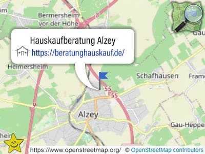 Kreis Alzey-Worms: Karte und Bereich der Hauskaufberatung