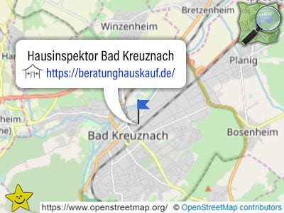 Karte mit Leistungsgebiet des Hausinspektors Bad Kreuznach
