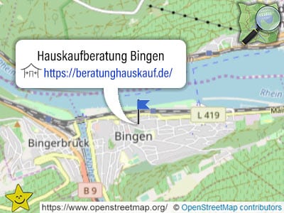 Karte und Ort der Hauskaufberatung Bingen am Rhein