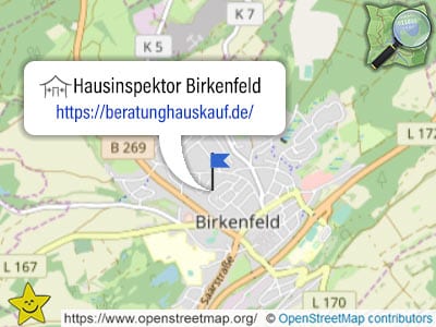 Karte mit Leistungsgebiet des Hausinspektors Birkenfeld