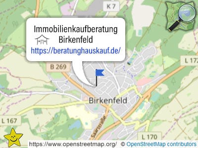 Karte und Gebiet der Immobilienkaufberatung Birkenfeld