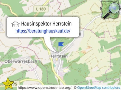 Karte mit Leistungsgebiet des Hausinspektors Herrstein
