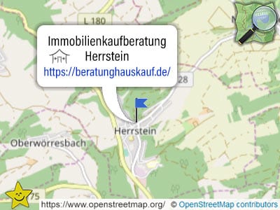 Karte und Gebiet der Immobilienkaufberatung Herrstein