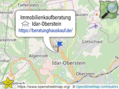 Karte und Gebiet der Immobilienkaufberatung Idar-Oberstein
