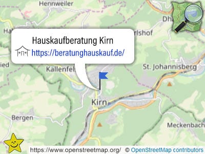 Karte und Ort der Hauskaufberatung Kirn (Rheinland-Pfalz).