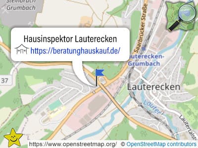 Karte mit Leistungsgebiet des Hausinspektors Lauterecken