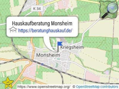 Monsheim: Karte und Bereich der Hauskaufberatung