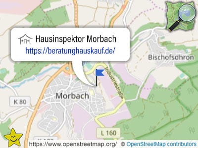 Karte mit Leistungsgebiet des Hausinspektors Morbach