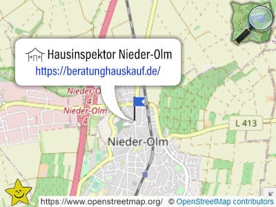 Karte mit Leistungsgebiet des Hausinspektors Nieder-Olm
