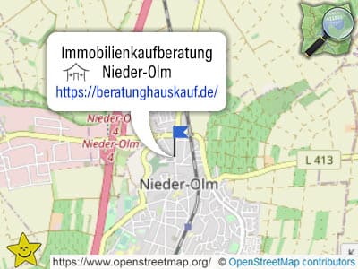 Karte und Gebiet der Immobilienkaufberatung Nieder-Olm