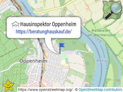 Karte mit Leistungsgebiet des Hausinspektors für Oppenheim