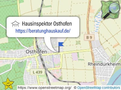 Karte mit Leistungsgebiet des Hausinspektors für Osthofen