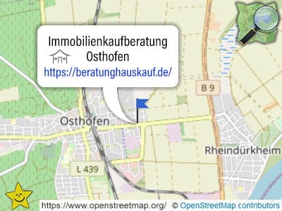 Karte und Gebiet der Immobilienkaufberatung in Osthofen