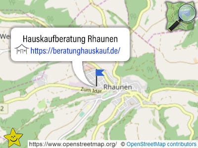 Karte und Ort der Hauskaufberatung Rhaunen (Rheinland-Pfalz).