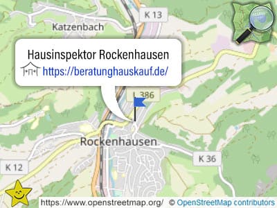 Karte mit Leistungsgebiet des Hausinspektors für Rockenhausen
